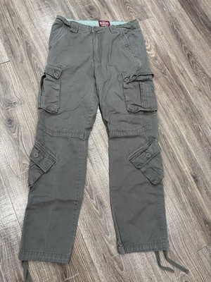Vintage Matchstick Cargo Pants Jeans Mens 32x31 Green Hip Hop Grunge 90s