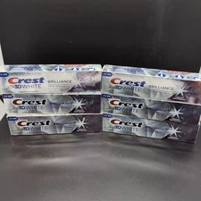 Crest 3D White Toothpaste Brilliance Vibrant Peppermint 2.4oz 6 Pack