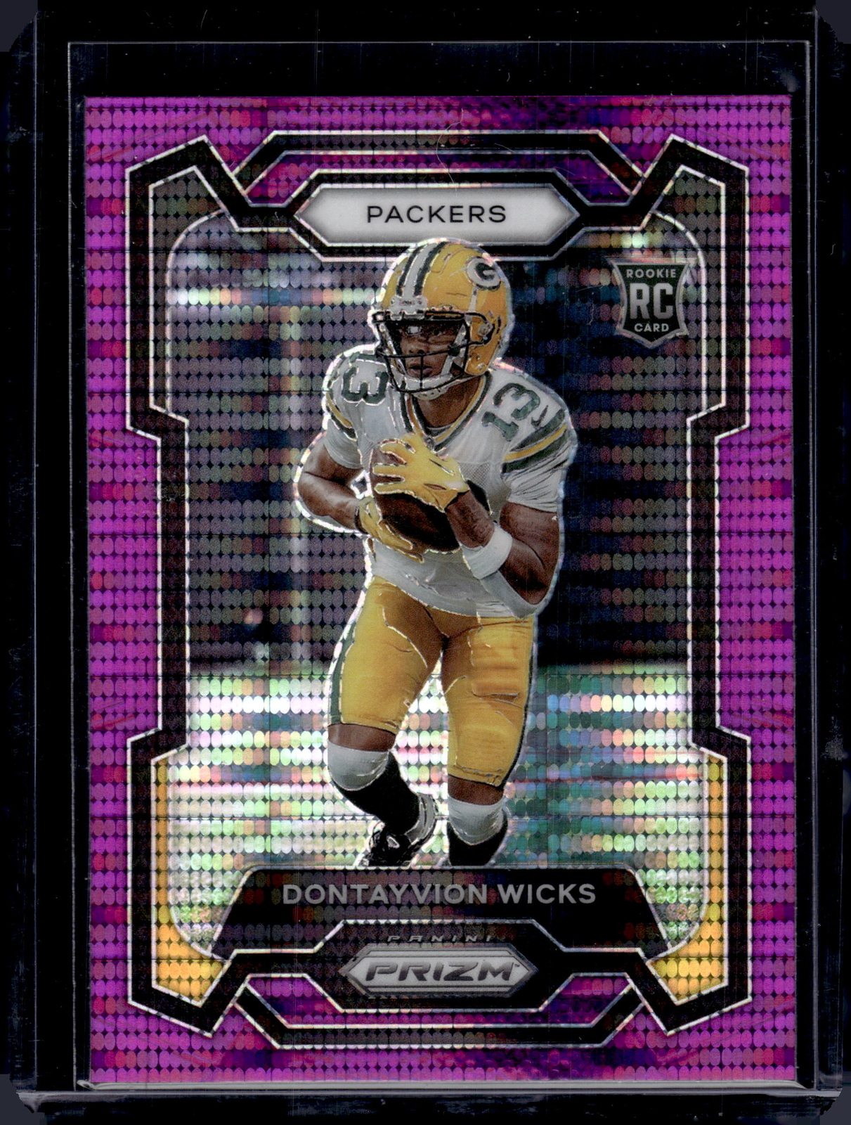 2023 Panini Prizm #333 Dontayvion Wicks Purple Pulsar