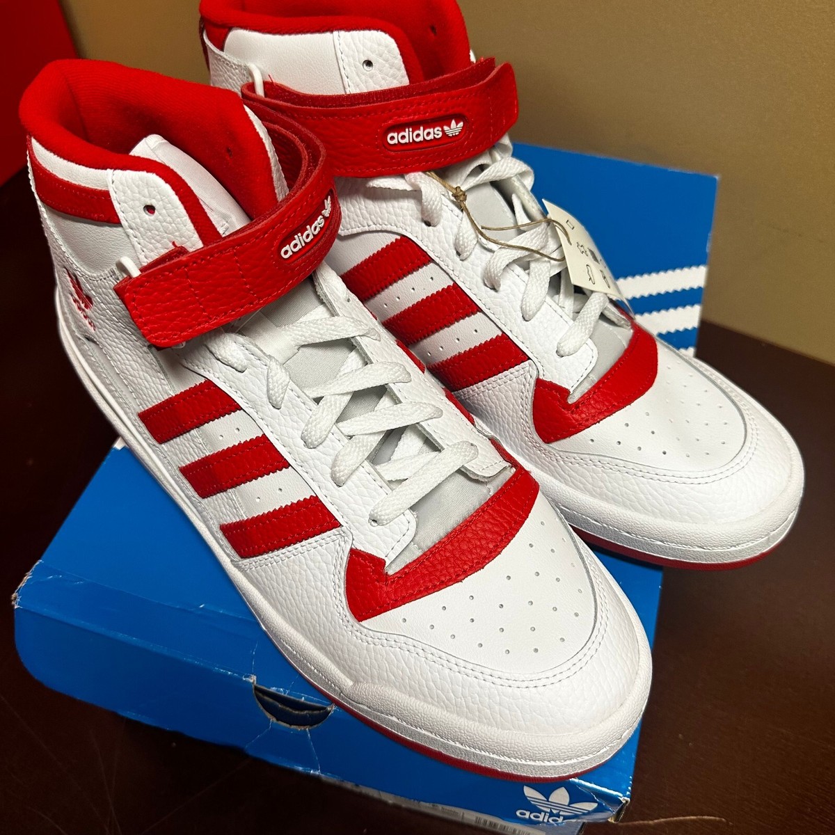 Adidas Originals Mens White Red Forum Mid GY5819 Basketball Shoes Size US 11 GY5819] Mens Adidas FORUM MID | eBay main image 2