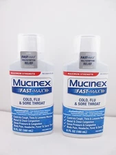 Mucinex Fast-Max Cold Flu & Sore Throat, 6 oz Each, 2 PACK - Free Shipping in US