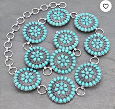 Turquoise Concho Belt S/M New 