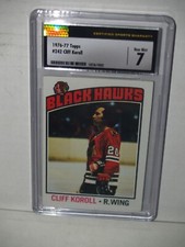 1976 Topps #242 Cliff Koroll Blackhawks CSG 7-Near Mint-Ice Hockey-Fresh Slab