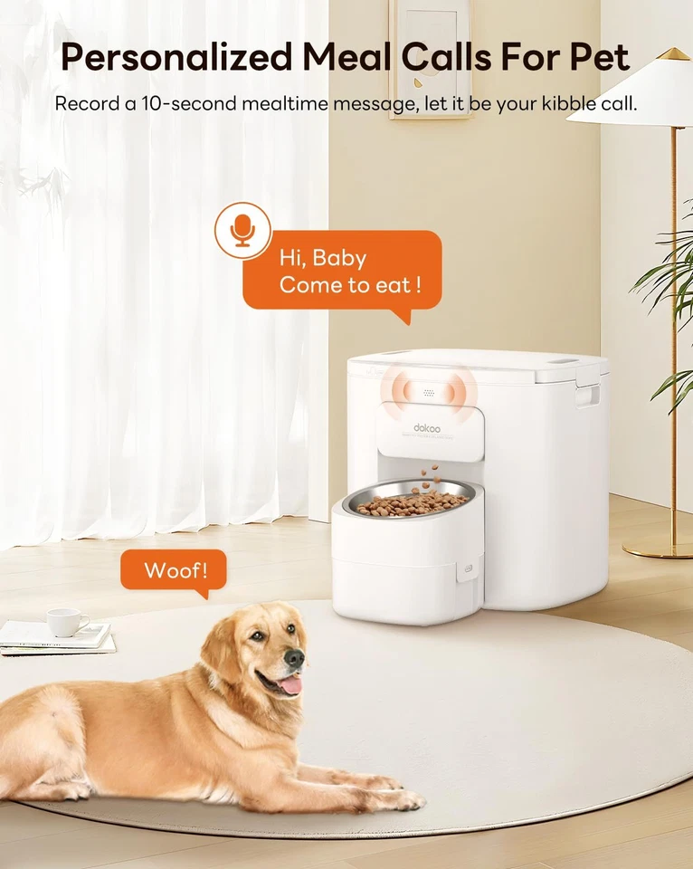 Dokoo Automatic Dog Feeder for Large Breed 15L Storage & Timed Food Dispenser - Image 3 of 4