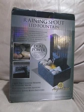 New - Raining Spout LED Relaxation Water Fountain with Authentic River Rocks