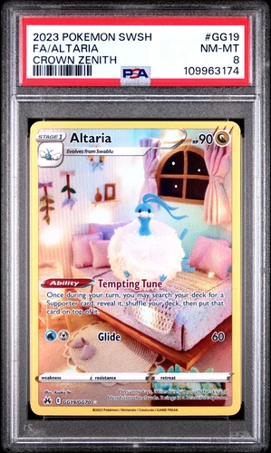 PSA 8 ALTARIA CROWN ZENITH 2023 POKÉMON SWORD AND SHIELD GG19 FULL ART
