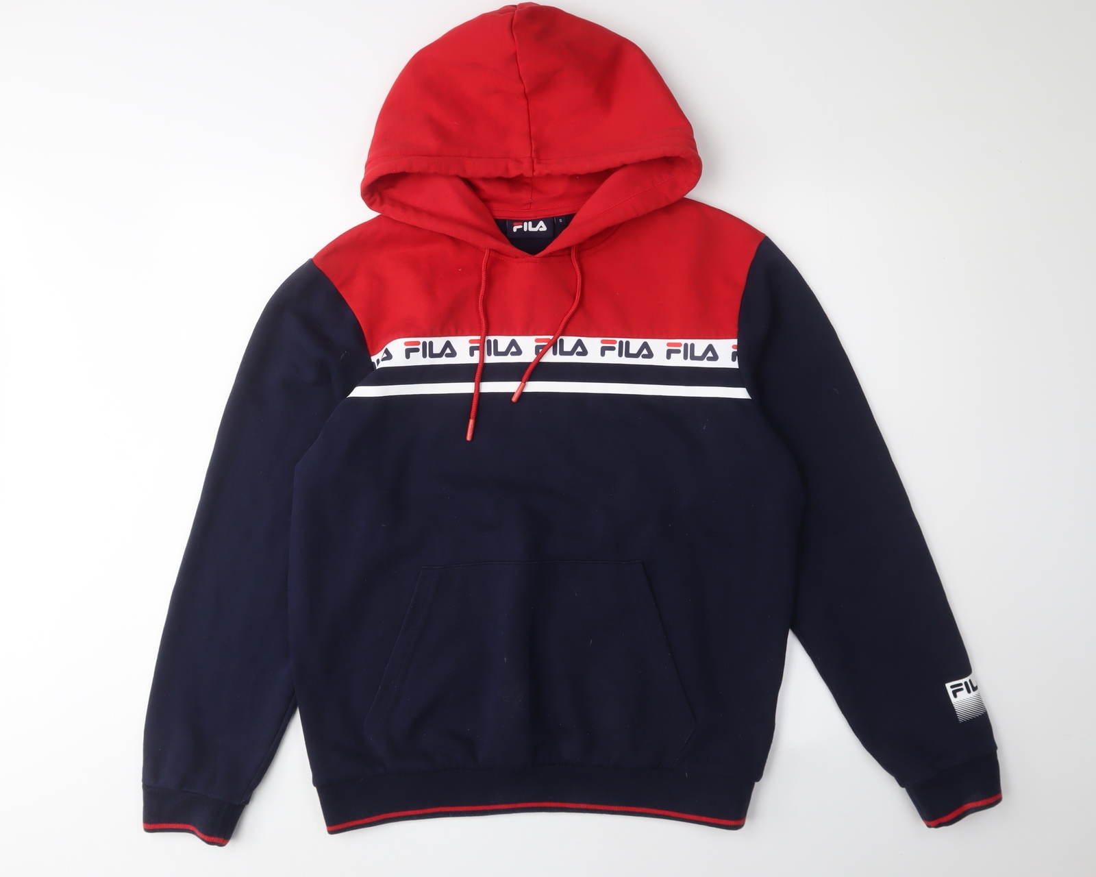 Felpa con cappuccio pullover Fila uomo rosso e blu S