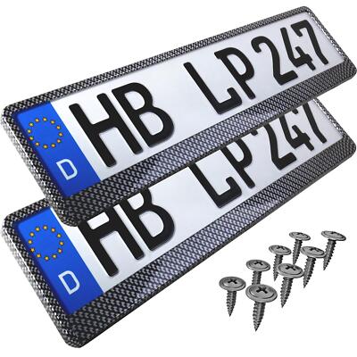 2 x license plate holder carbon 3D optics license plate holder car holder