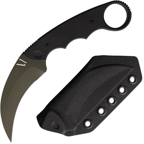 GBRS Group Combat Fixed Knife 3.25" S45VN Steel Karambit Blade Black G10 Handle