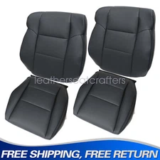 Front Bottom & Top Perforated Leather Seat Cover Fits 2009-2014 Acura TSX Black