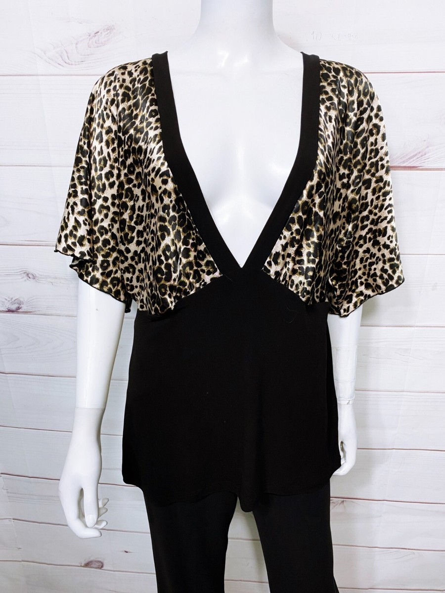 Torrid Womens Top Size 1 Animal Print V-Neck Short Sleeve | eBay