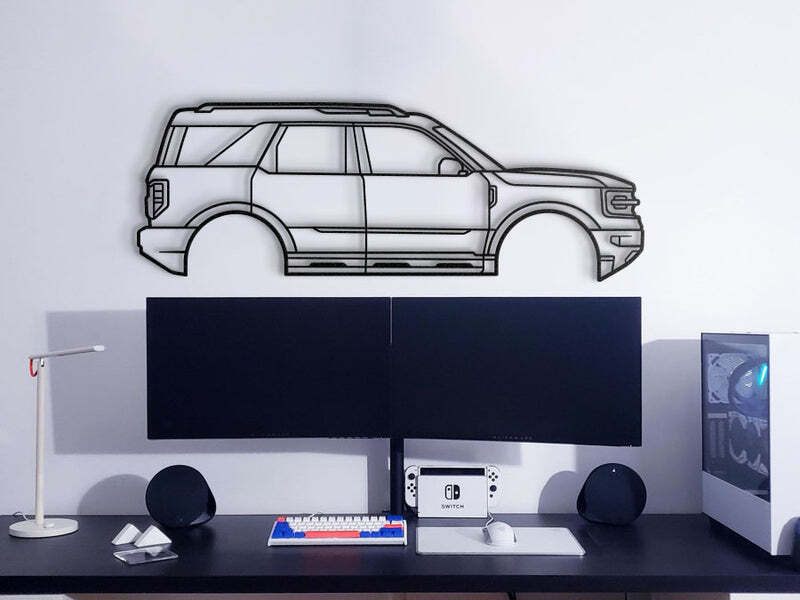 Wall Art Home Decor 3D Acrylic Metal Car Auto Poster USA Silhouette  2021 Bronco