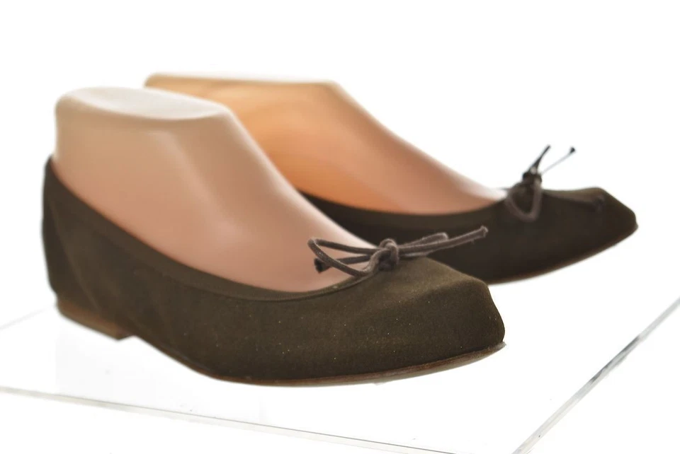 Zapatos planos de ballet Anniel para mujer talla 35 5 marrón dorado gamuza informales Foto 2 de 4