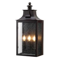 AußEnleuchte Wandlampe Eisen Bronze H 61,5 Cm Gartenlampe 3 Flammig IP44 Hof