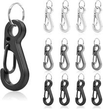 Small Carabiner Clip Metal Spring Snap Hooks 1" Key Chain 12 Sets 25mm 3 colors