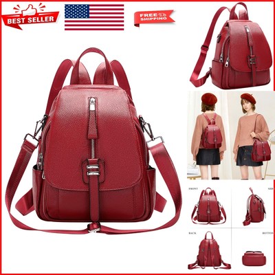Elegant Genuine Leather Backpack Purse & Shoulder Bag - Ideal Gift for Women