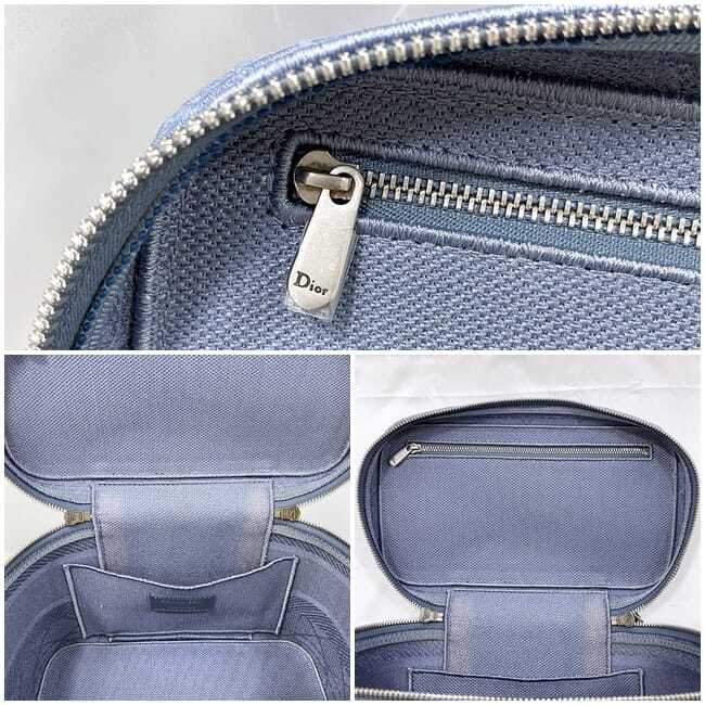 Christian Dior Handbag Vanity Bag Light Blue Cannage F-20528 Christian Dior Handbag Vanity Bag Light Blue Cannage F-20528