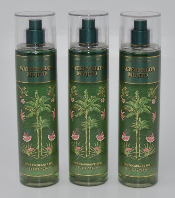 3 BATH & BODY WORKS WATERMELON MOJITO FINE FRAGRANCE MIST BODY SPRAY 8 OZ LARGE