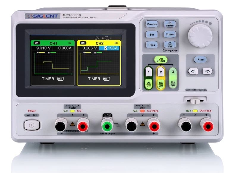 Siglent SPD3303X-E Programmierbares Labornetzteil 2x0-32V/0-3A + 1x(2V5 3V3 5V) - Bild 3 von 4