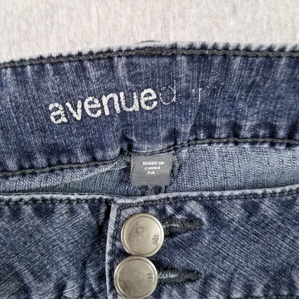 Jeans ajustados Avenue Denim talla 14 vintage descoloridos lavados rotos Foto 3 de 4