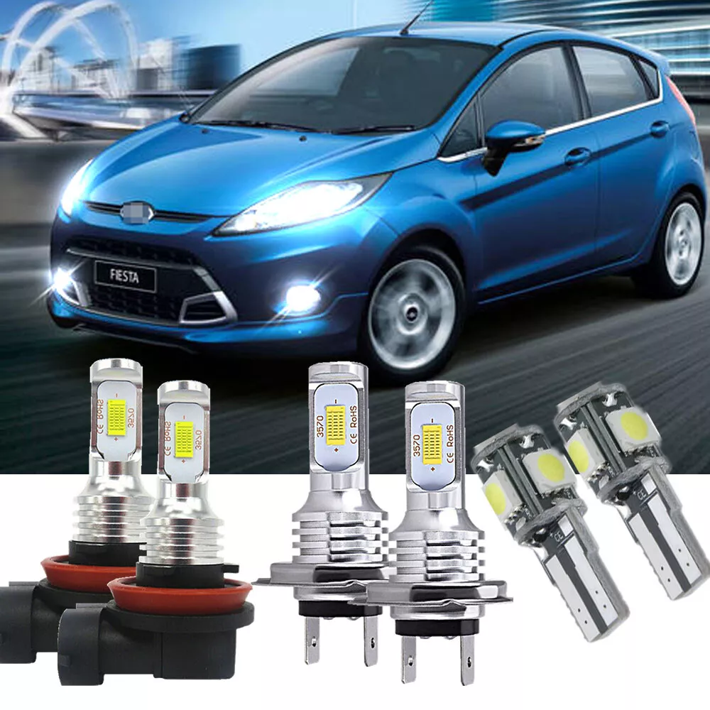 For Ford Fiesta MK7 H7 H11 501 6000K Led Headlight Low Fog Side