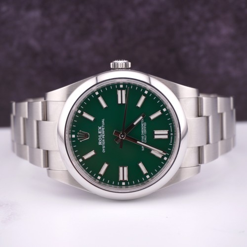 Rolex Oyster Perpetual 41mm Quadrante Verde Acciaio Inox Orologio da Uomo Ref: - Foto 2 di 10