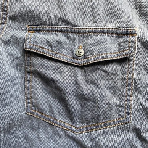 Vintage Quiksilver QSD Denim Western Shirt - Grey/Blue - Large - Cotton - Picture 6 of 18