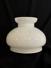 Small WHITE GLASS COWL replacement light shade traditional vintage oil lamp