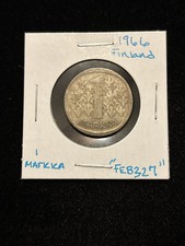 1966 Finland Markka Silver World 1 Markka “Feb327”