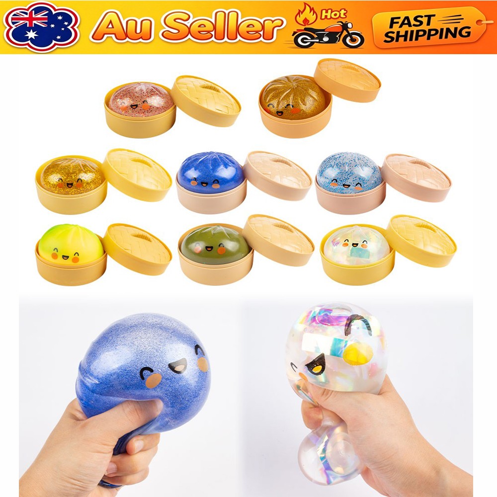Rare Glitter Dumpling Squi-shy Toy Mystery Box Bao Bun Stress Relief Toy