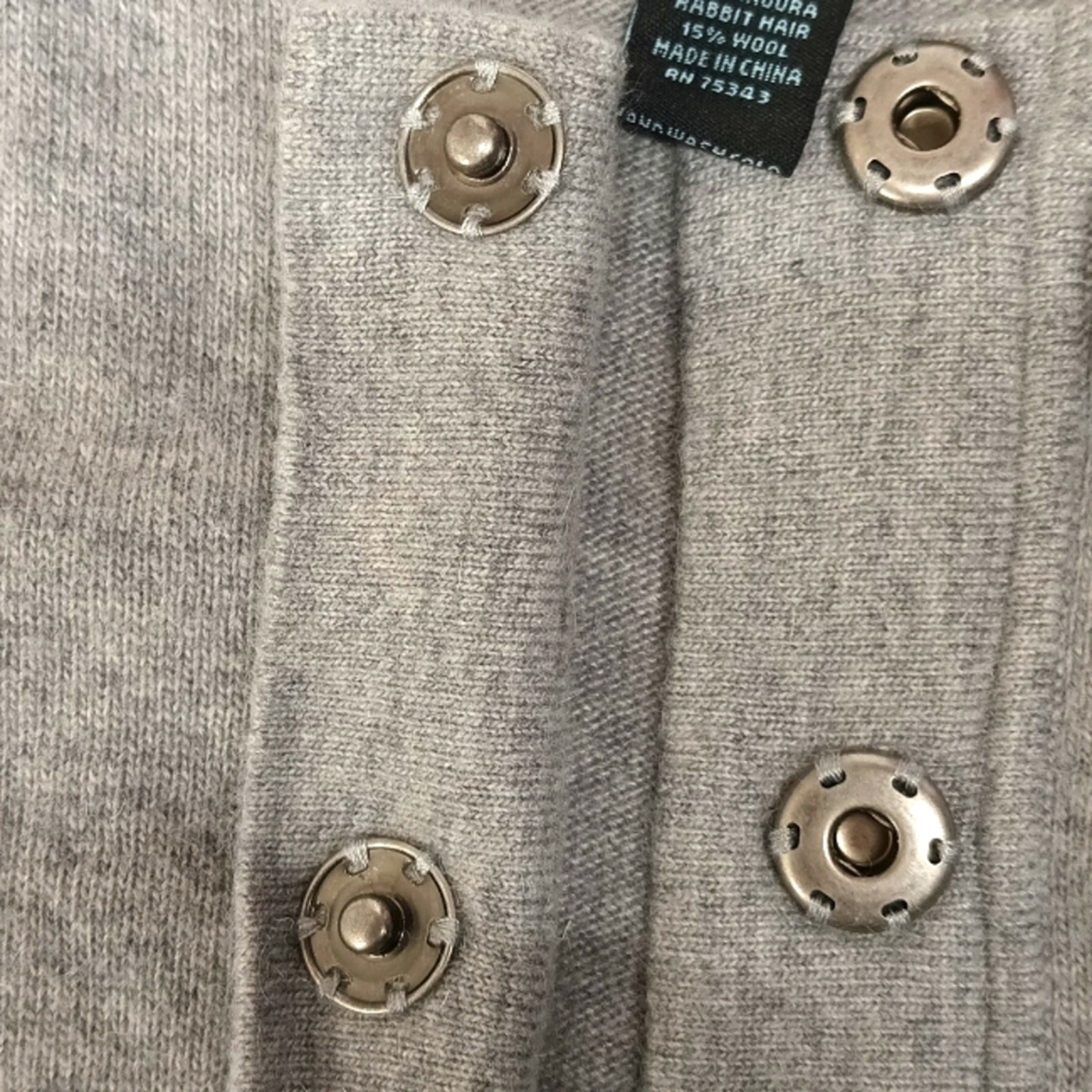 Cynthia rowley angora wool grey peplum Ruffle hem Bow women's sweater size Small