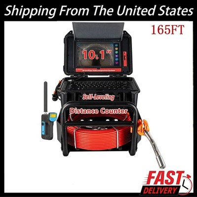 165ft/50m 16GB Sewer Camera Self-Leveling Drain Camera with 10.1'' Touchscreen US