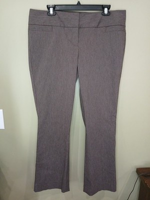 The Limited Ideal Stretch Size 14 Brown Wide Leg Dress Pants 28.5 Inch Inseam 