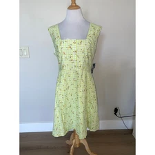 Modcloth Meet Me At Hanging Rock Floral Grren/White Fit/Flare Dress Size XL NWT