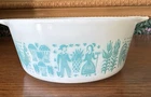 PYREX Amish Butterprint 472 Vintage Turquoise 1.5 Pint Casserole Dish No Lid EUC