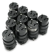 Leviton 115CR NEMA 1-15R 125VAC 15 Amp 2-Pole Polarized Receptacle, 10pcs