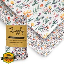 Quiggly Travel Crib Sheets Guava Lotus 2 Pack Organic Cotton