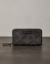 BRUNELLO CUCINELLI WOMEN'S DARK GREY LEATHER WALLET MSRP 1645