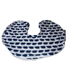 Boppy Pillow Protector Cover In Blue Whale Anchor Pattern zippered