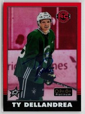 Ty Dellandrea RC - 2020-21 O-Pee-Chee Platinum Retro-Red-Rainbow-Auto #R-80
