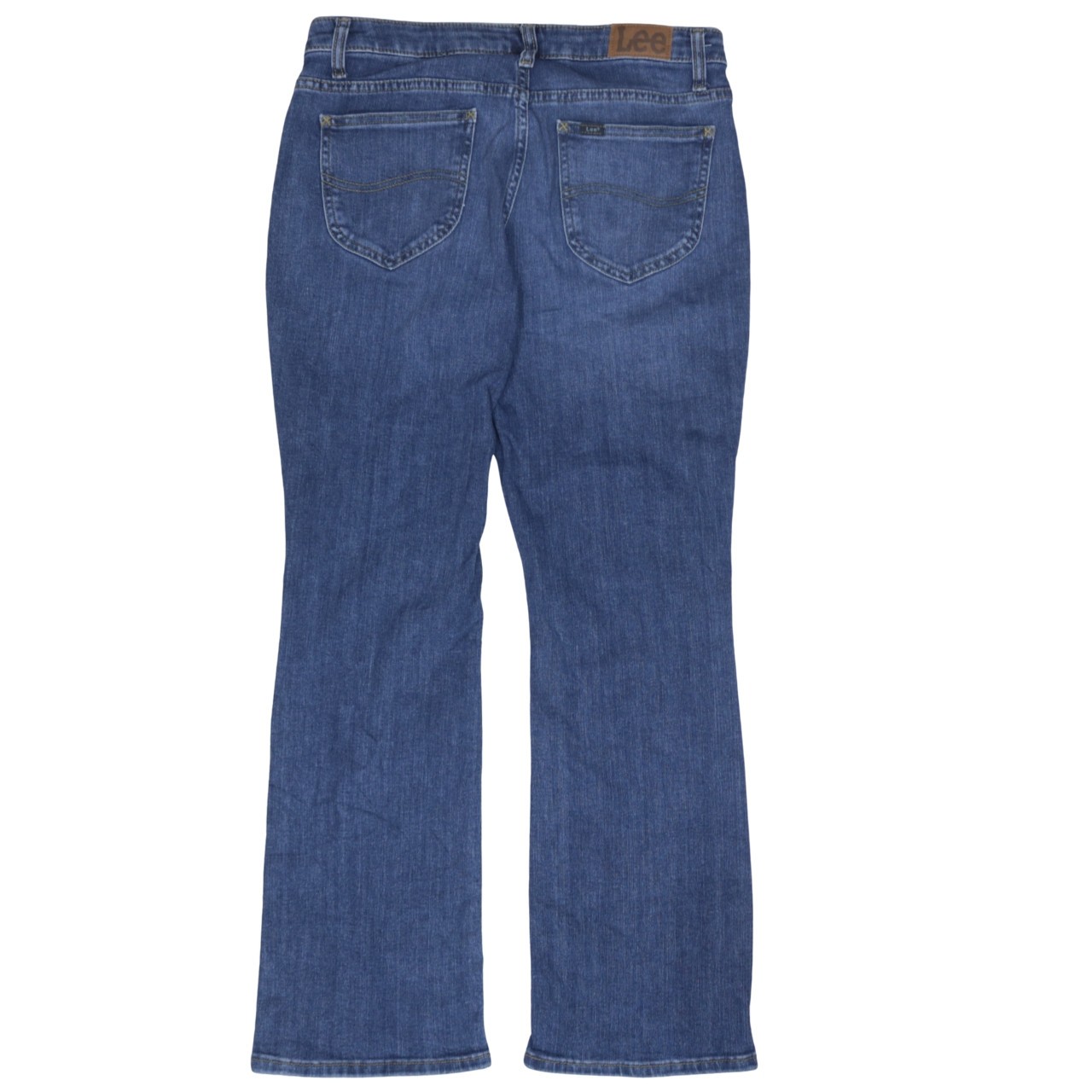 Lee Mens Jeans Blue Medium Wash Relaxed Straight Leg 5 Pocket Denim Zip Fly M