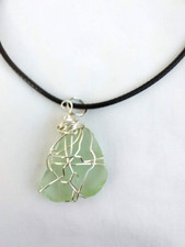 Beach Sea Glass Pendant Necklace 20" Boho Jewelry USA Seller Gift