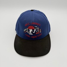 VTG DeLong Laborers Local Union 563 Hat M/L Blue Black Snapback Workwear 80s 90s