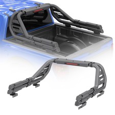 Black Adjustable Truck Bed Chase Rack Roll Bar For 2005-2024 Toyota Tacoma
