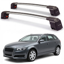 Roof Rack Cross Bars For Audi A3 Sportback 8p 2006-2013 Aluminum Lockable Silver