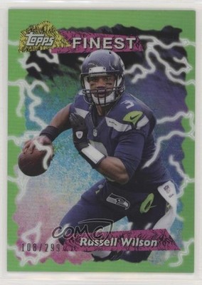 2015 Topps Finest 1995 Rookie Green Refractor /299 Russell Wilson #95FRRRW lm4