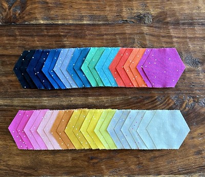 40 Pc Precut 1'' Finished Hexagons 3/8 Seam Allowance Ruby Star ''Sugar''