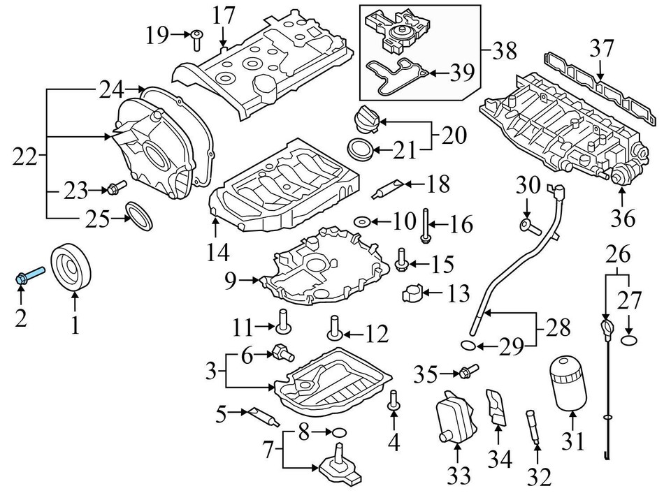 2019-2020 VW ARTEON - Crank Pulley / Harmonic Balancer Screw / BOLT ...
