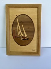 NELSON SAILBOAT HUDSON RIVER WOOD INLAY ARTWORK