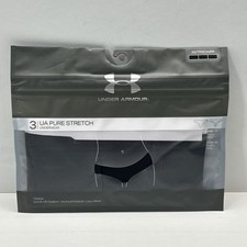 Under Armour Pure Stretch Thong Underwear Women's XS Pantie 3-Pack BLACK